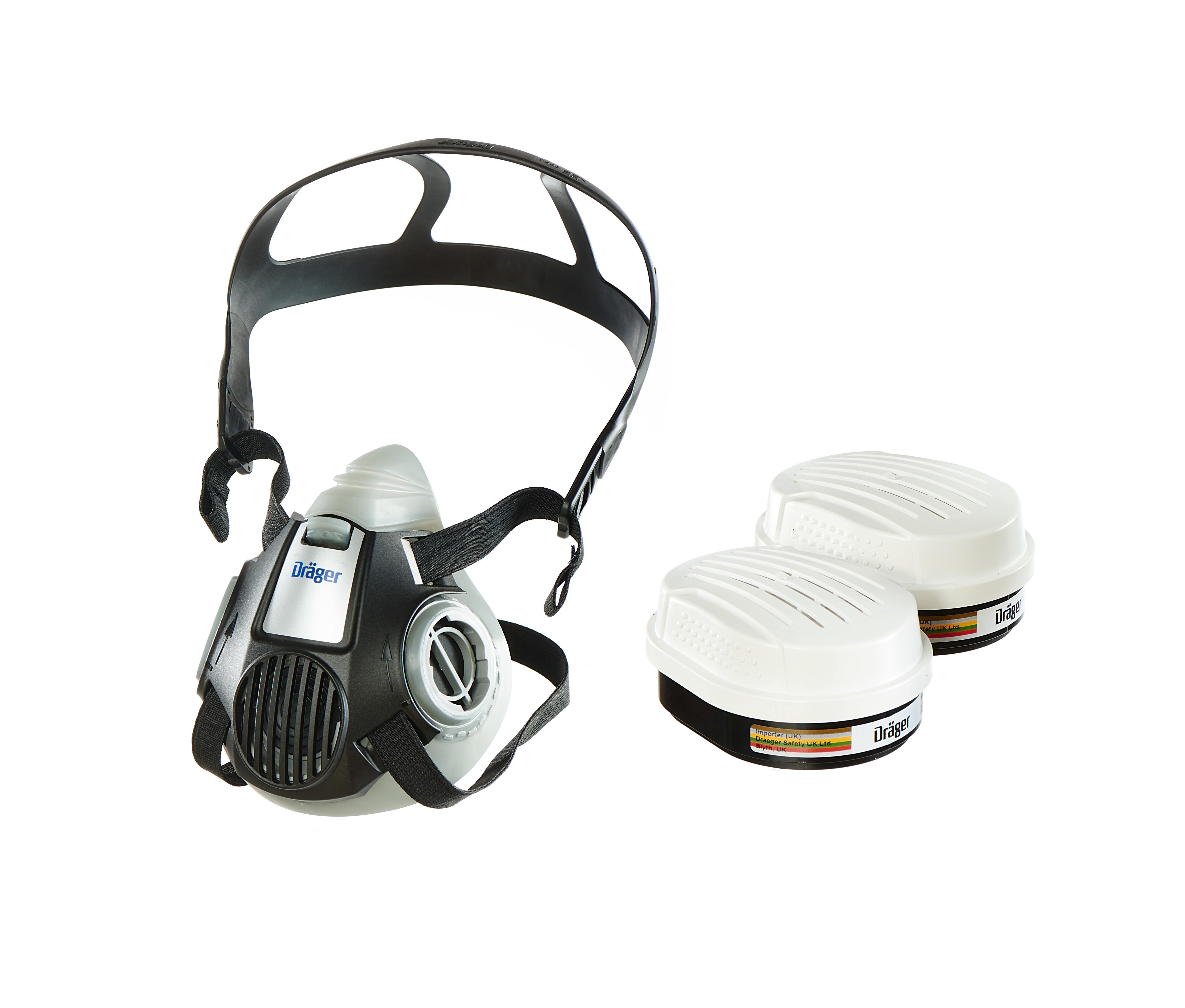 Halbmaske Zweifilter Dräger X-plore 3300 ABEK1HgP3 R D "Chemiearbeiterset" Gr. M