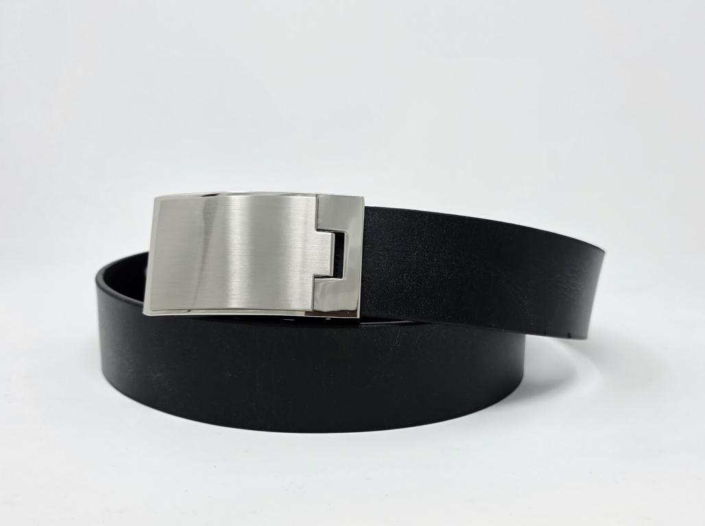 Büttner Ledergürtel 40 mm mit Koppelschloss -SCHWARZ- Länge 105