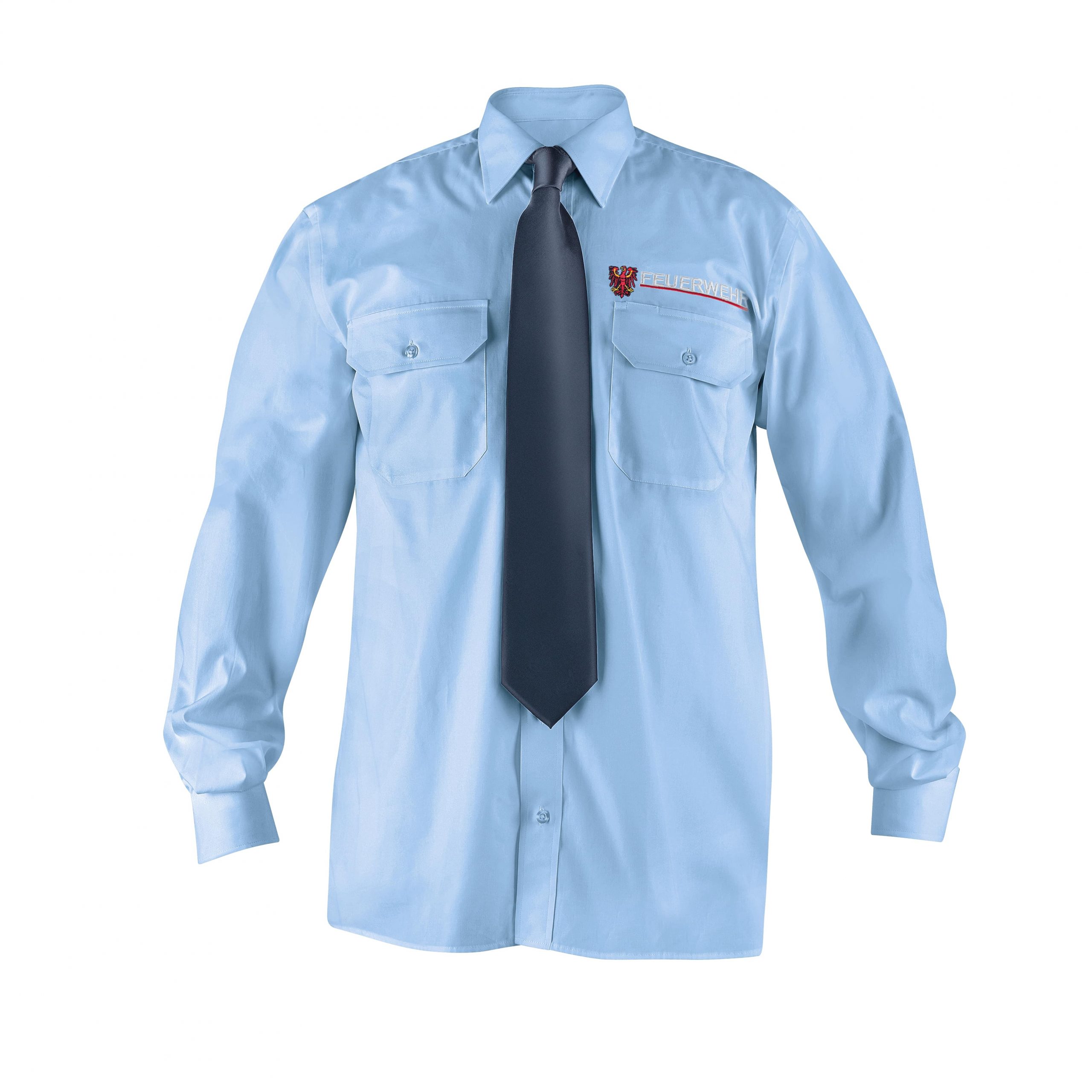 Büttner Diensthemd 1/1 Arm Brandenburg Herren Slimline -HELLBLAU-