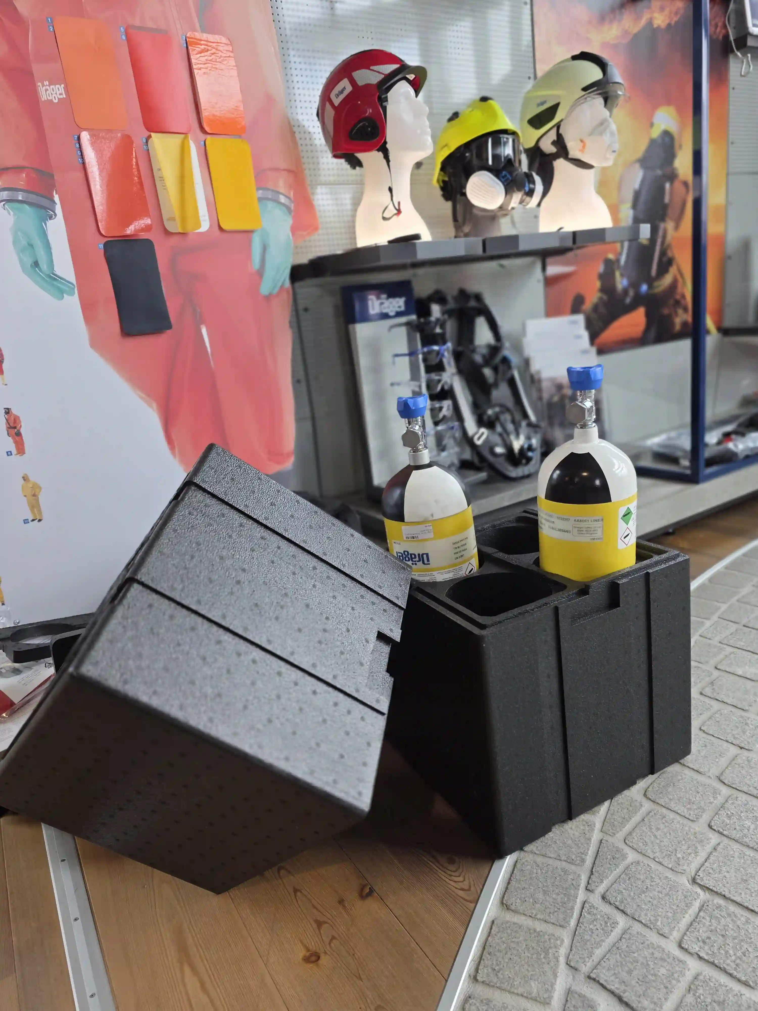 EPP- Atemluft - Flaschenbox - Transportbox