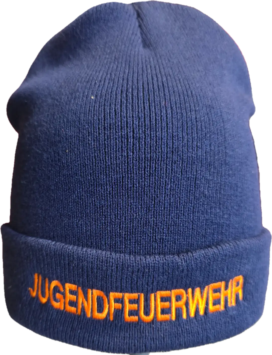 Strickmütze mit eingesticktem Schriftzug JUGENDFEUERWEHR orange
