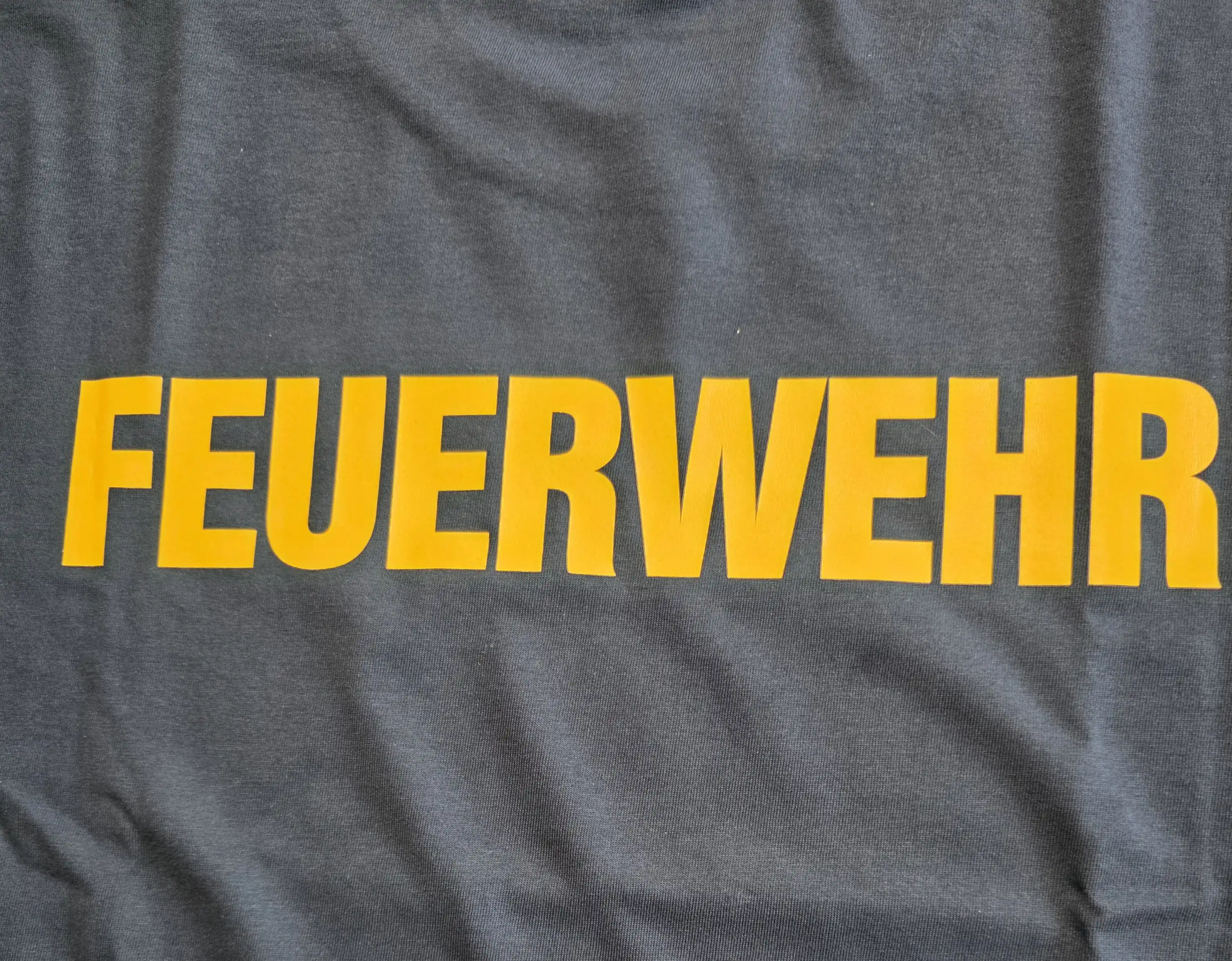 T-Shirt Rückendruck Feuerwehr -GELB- Gr. 2XL