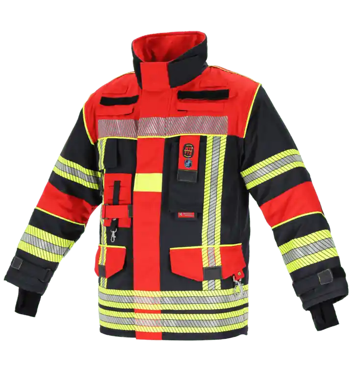 Novotex Feuerwehr Überjacke NTI 112 Model2 -BLAU/ROT- segmentiert