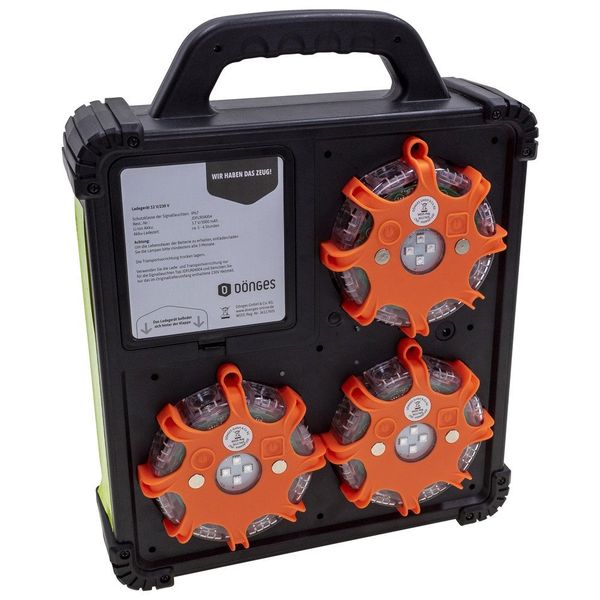 LED-Signalleuchten-Set SyncFlare 6 Stk. im Transportkoffer, gelb/blau/grün