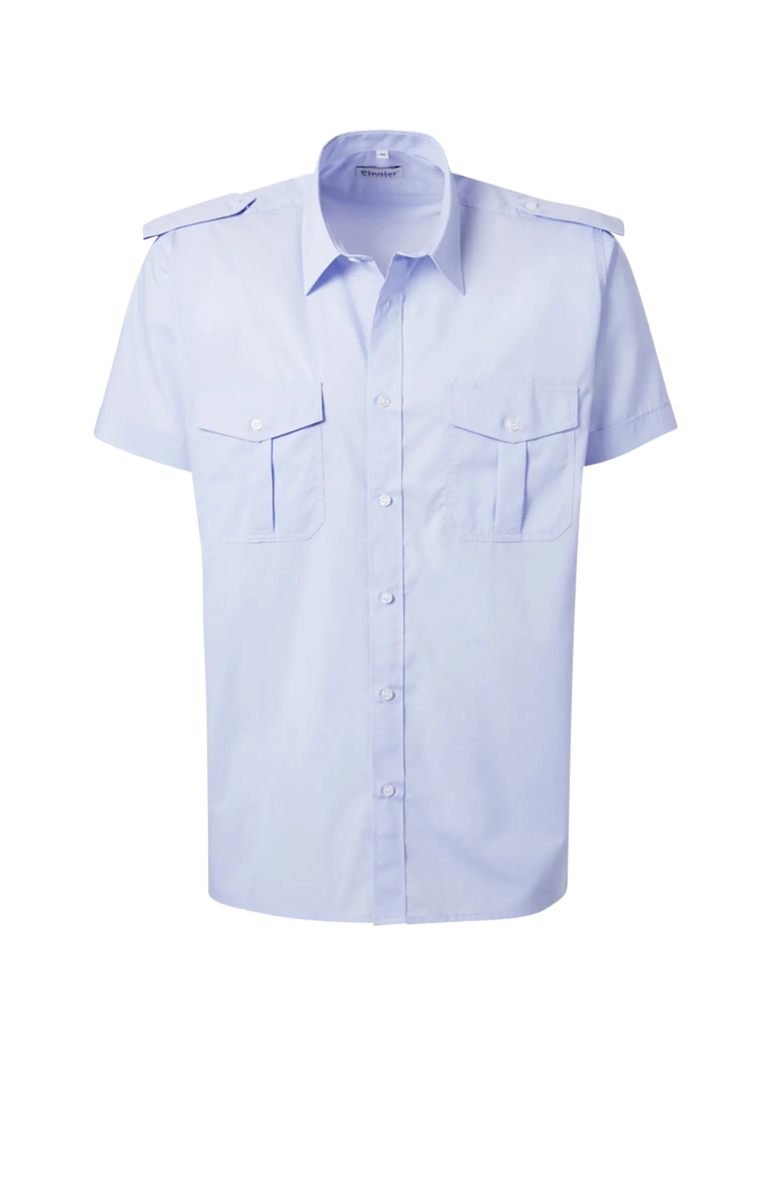 Herren Hemd 1/2 Arm Bw/Poly. Schulterklappen -HELLBLAU-