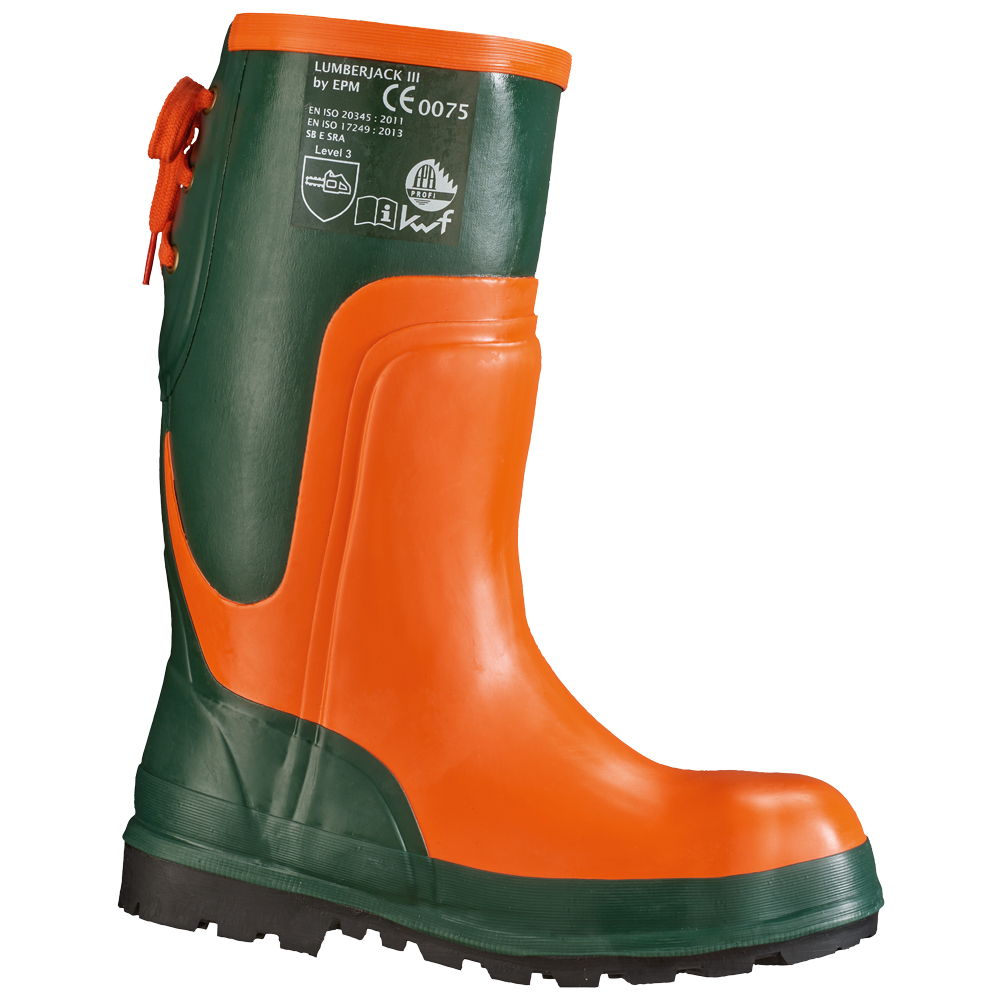 WALDARBEITERSTIEFEL -OLIV/ORANGE- Gr. 38