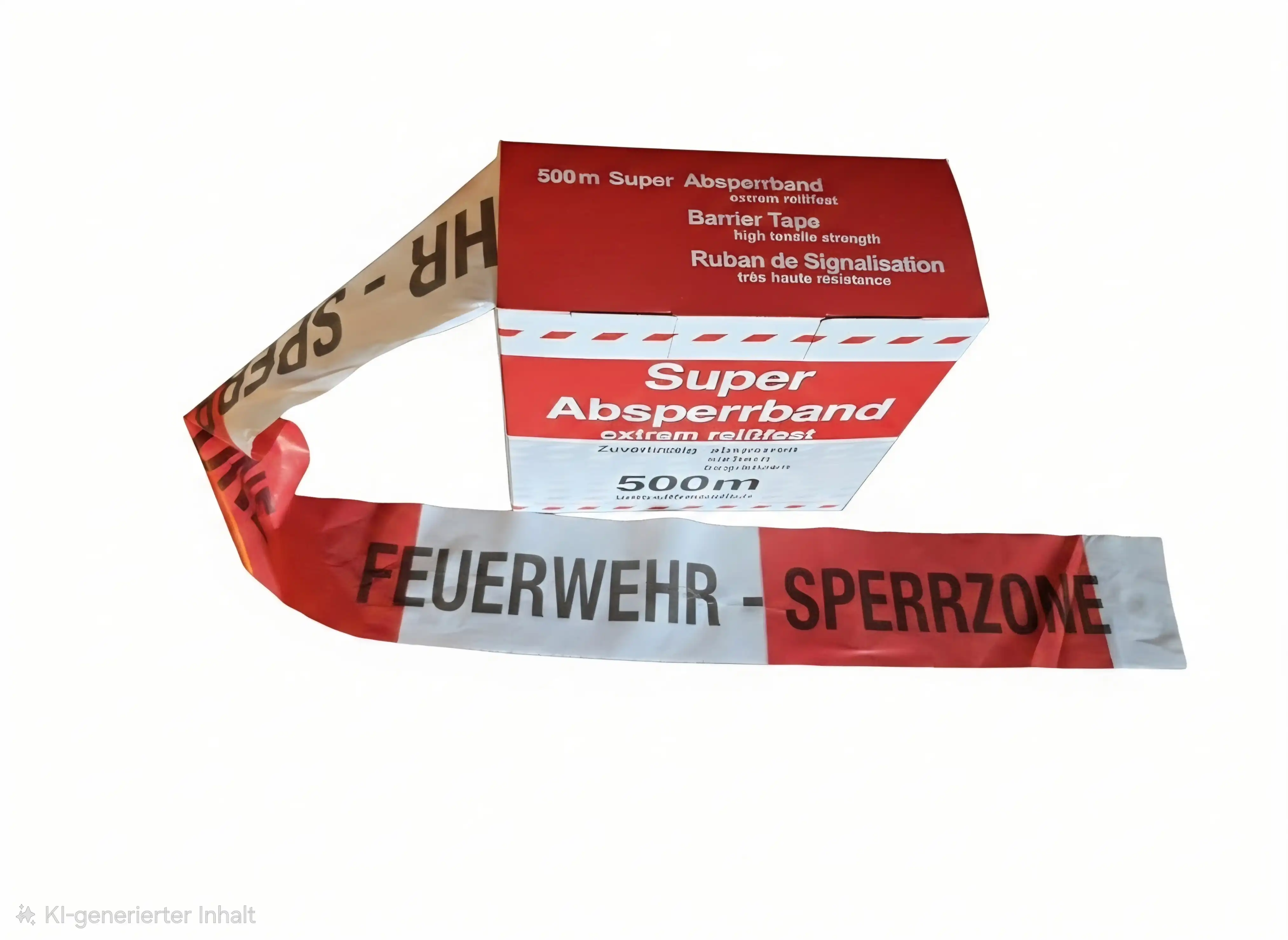 Absperrband rot/weiß Aufdruck Feuerwehr-Sperrzone 80 mm breit 500 m
