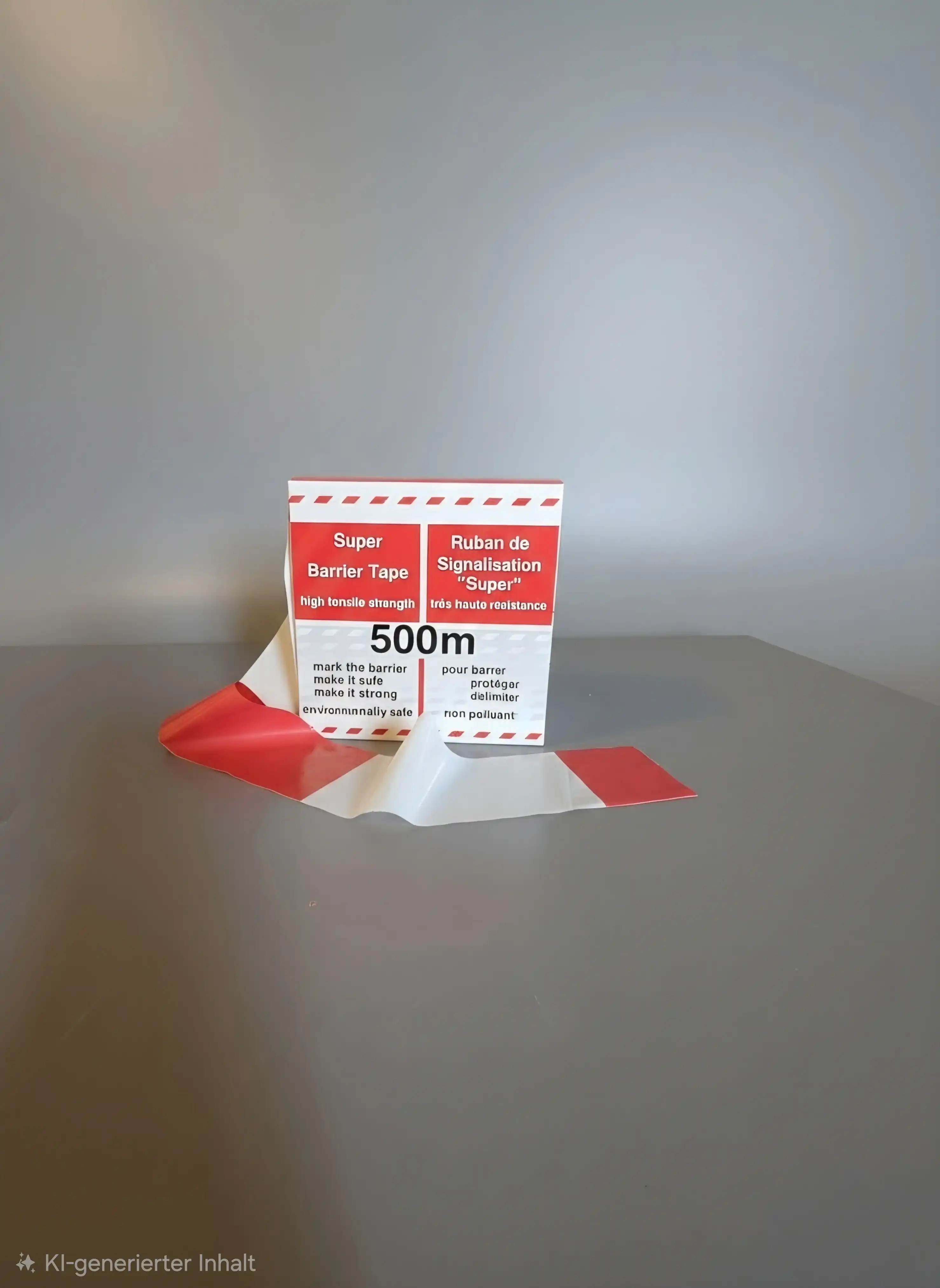 Absperrband rot/weiß geblockt 80 mm breit 500 m