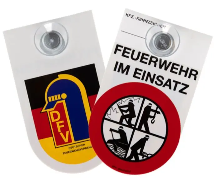 Auto Kennzeichnungsschild "Feuerwehr im Einsatz" SIGNET 2-Seitig