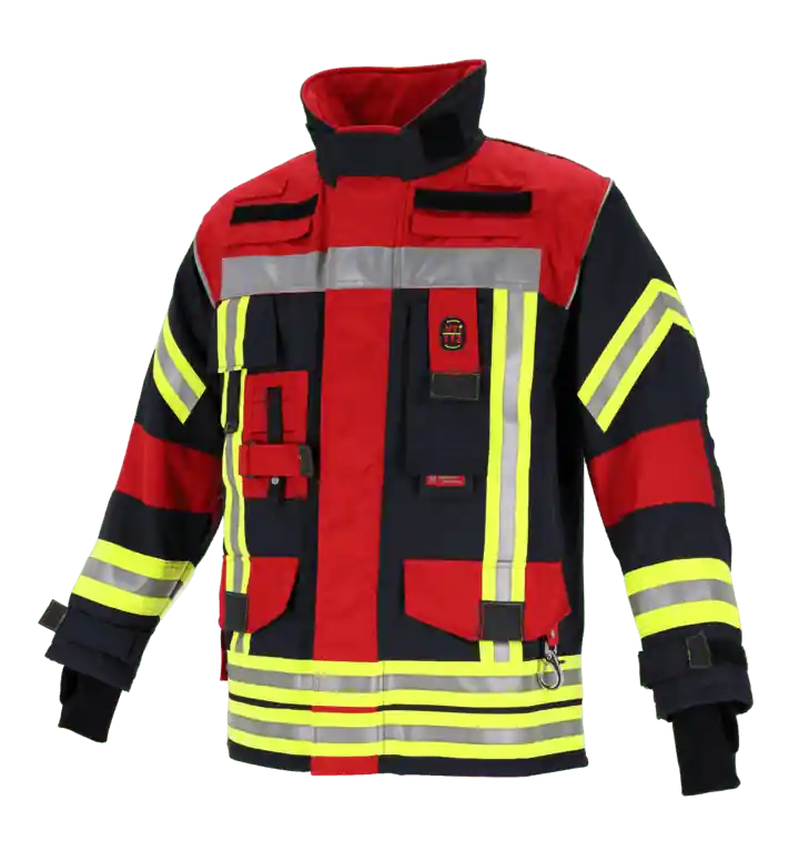 Novotex Feuerwehr Überjacke NTI 112 Model1 -SCHWARZBLAU/ROT-  Gr. 0(46/48)